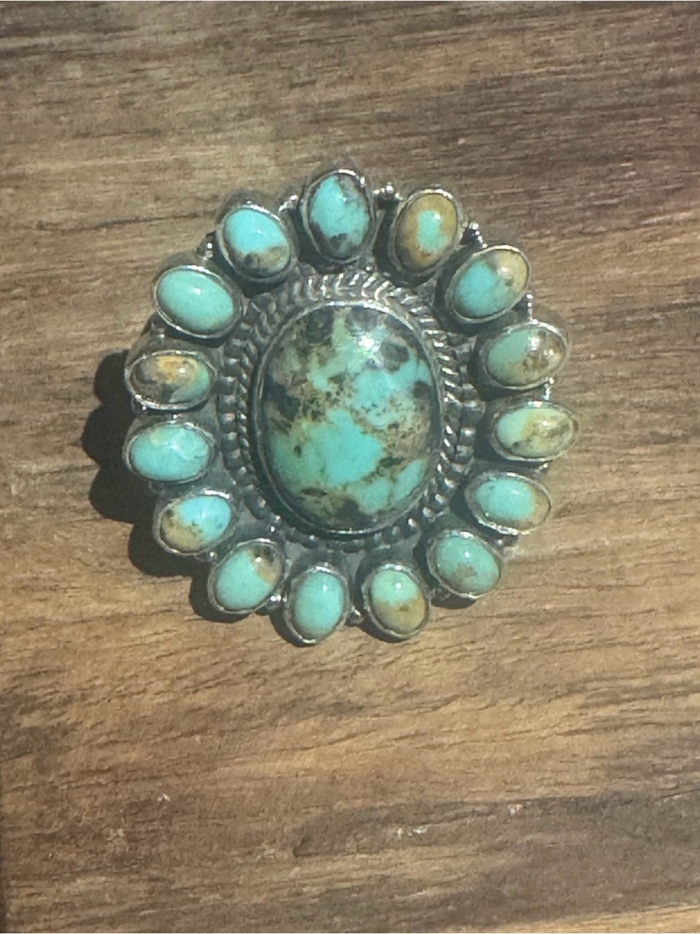Black Jack Turquoise sterling silver ring -size 9